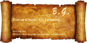 Barancsek Gilgames névjegykártya